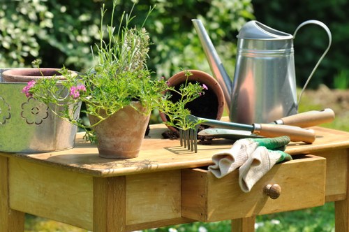 Landscape gardening project in a Turnhamgreen residential garden